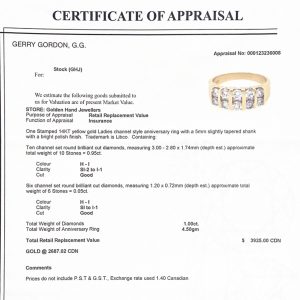 Channel Set 1.00ct 14k #168- Diamond Ring - Image 3