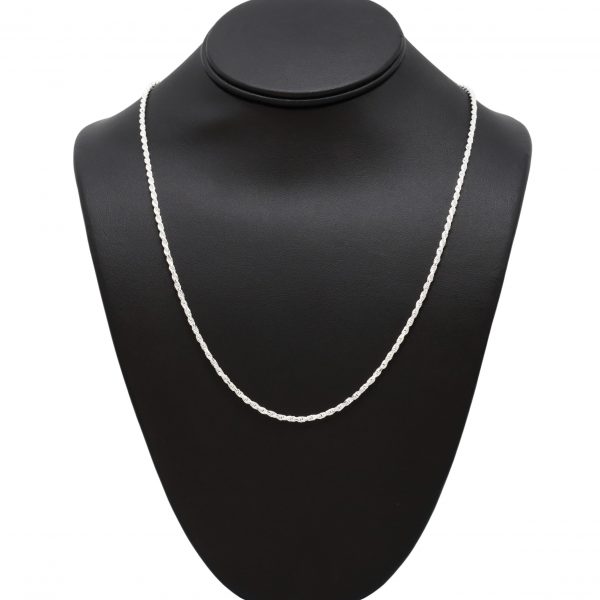 Rope 2.5mm 22" Silver Chain Golden Hand Jewellery