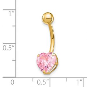 Pink Heart Belly Ring 10k - Body Jewellery - Image 3