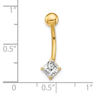 Square Cz Belly Ring 10k - Body Jewellery - Image 3