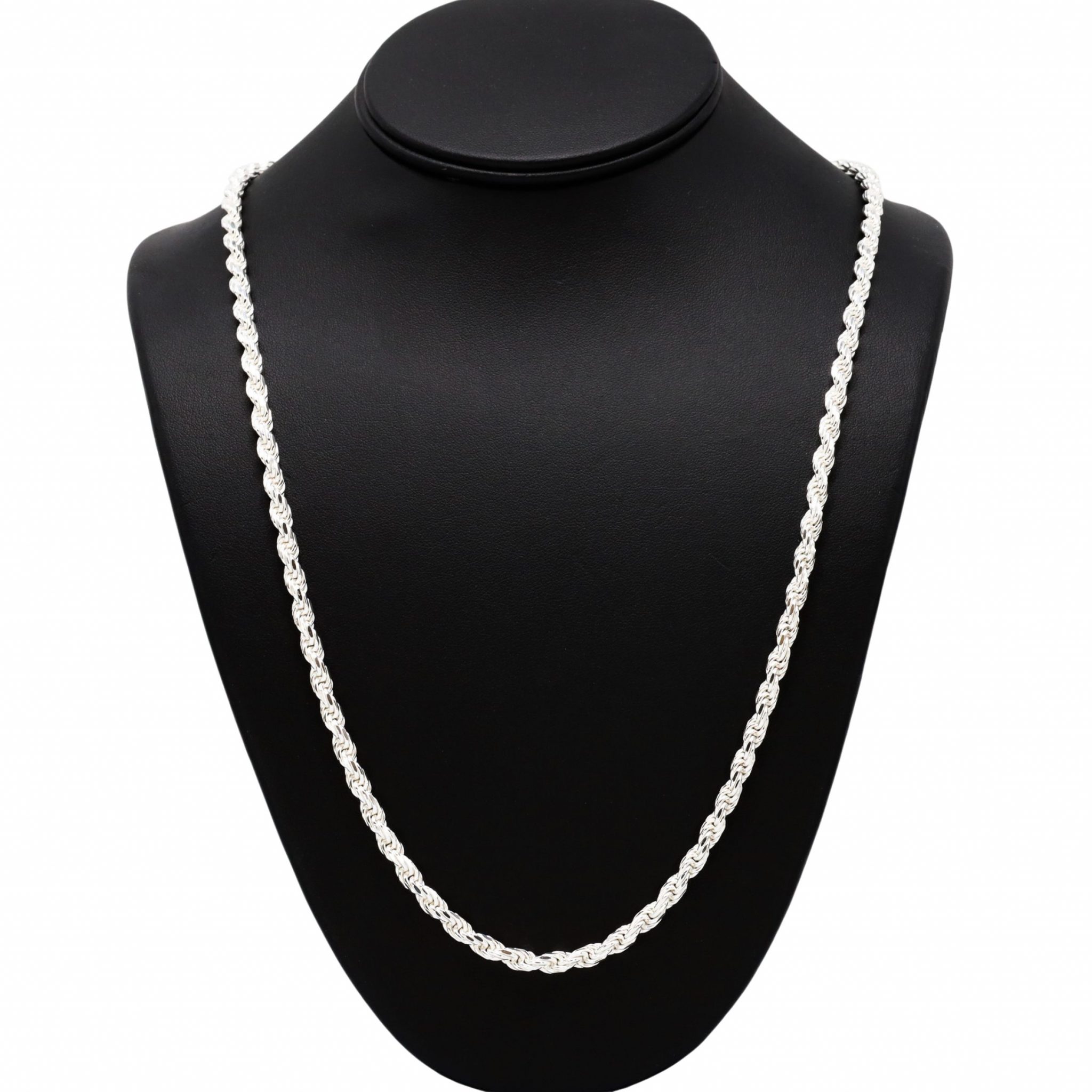 Solid Rope 4.5mm 26 Silver Chain Golden Hand Jewellery