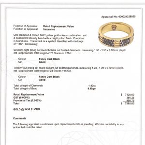 Men's Black Diamond Love Band 1.4ct 14k #263 - Diamond Ring - Image 4