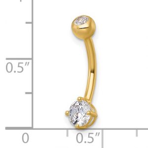 Double Cz Belly Ring 10k - Body Jewellery - Image 3