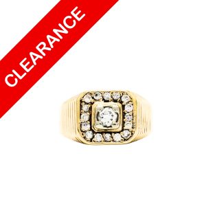 Square Diamond Cluster Ring .67ct 10k - Ring