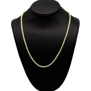 Yellow Silver Ice 4mm 22" - Silver Chain