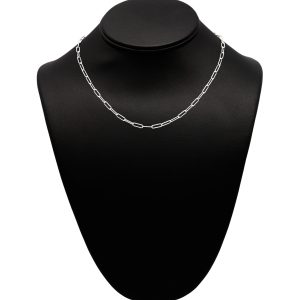 Silver Paperclip 3mm 16" - Silver Chain - Image 1