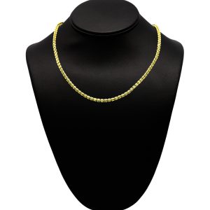 Yellow Silver Ice 4mm 18" - Silver Chain