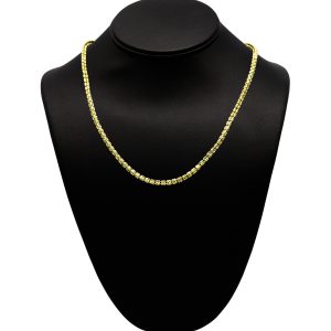 Yellow Silver Ice 4mm 20" - Silver Chain