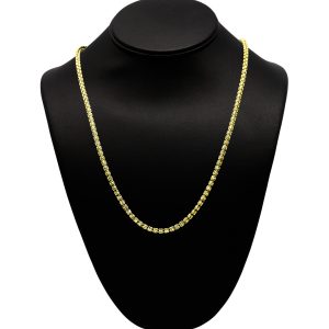 Yellow Silver Ice 4mm 22" - Silver Chain