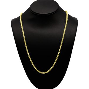 Yellow Silver Ice 4mm 24" - Silver Chain