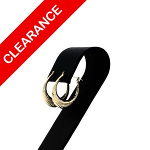 Oval Textured Hoops 14k - Earrings - Image 2