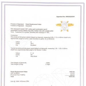 Radiant Cut Diamond Ring 3.0ct 14k #292 - Ring - Image 2