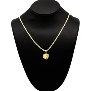 Half Detail Heart Locket 10k - Pendant