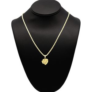 Sideways Detail Heart Locket 10k - Pendant