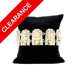Cz Jesus Bracelet 28mm 10k 8" - Bracelet - Image 1