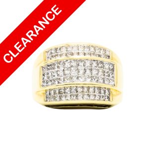 Princess Cut Cluster Diamond Ring 2.5ct 10k #119 - Ring