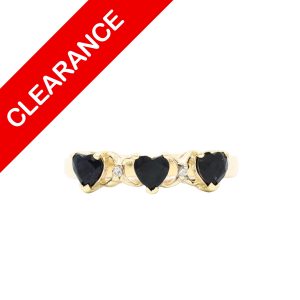 Dark Sapphire Hearts Ring 10k - Ring - Image 1