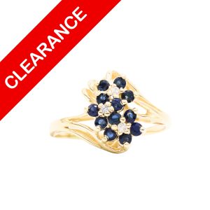 Sapphire + Diamond Ring 14k - Ring - Image 1