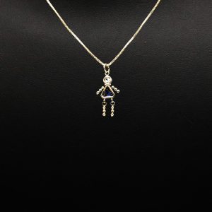 Blue Stone Person Charm 10k - Pendant - Image 2
