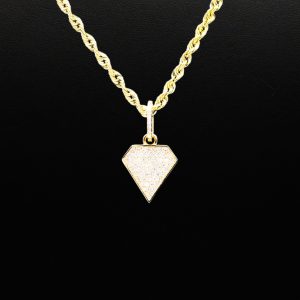 Diamond Shape Diamond Pendant 1ct Lab 10k- Diamond Pendant - Image 2