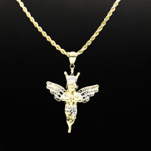 Two Tone Angel Pendant 10k - Pendant - Image 2