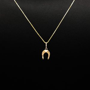 Rose Gold Mini Horseshoe Pendant 14k - Pendant - Image 2