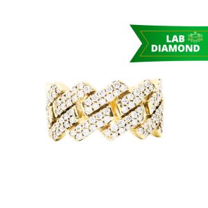 Diamond Miami Cuban Ring 1.5ct Lab #320 - Diamond Ring - Image 1